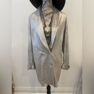 Zara Silver Blazer Coat